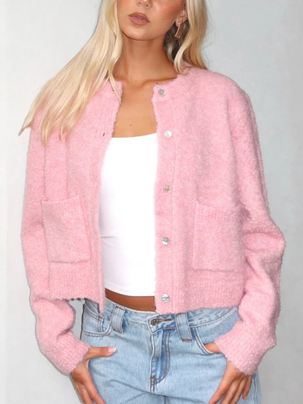 NWT - Layer Of Love Knit Cardigan Dusty Pink